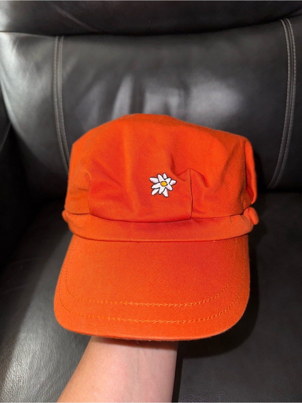 NET Orange Daisy Embroidered Sherpani Cap